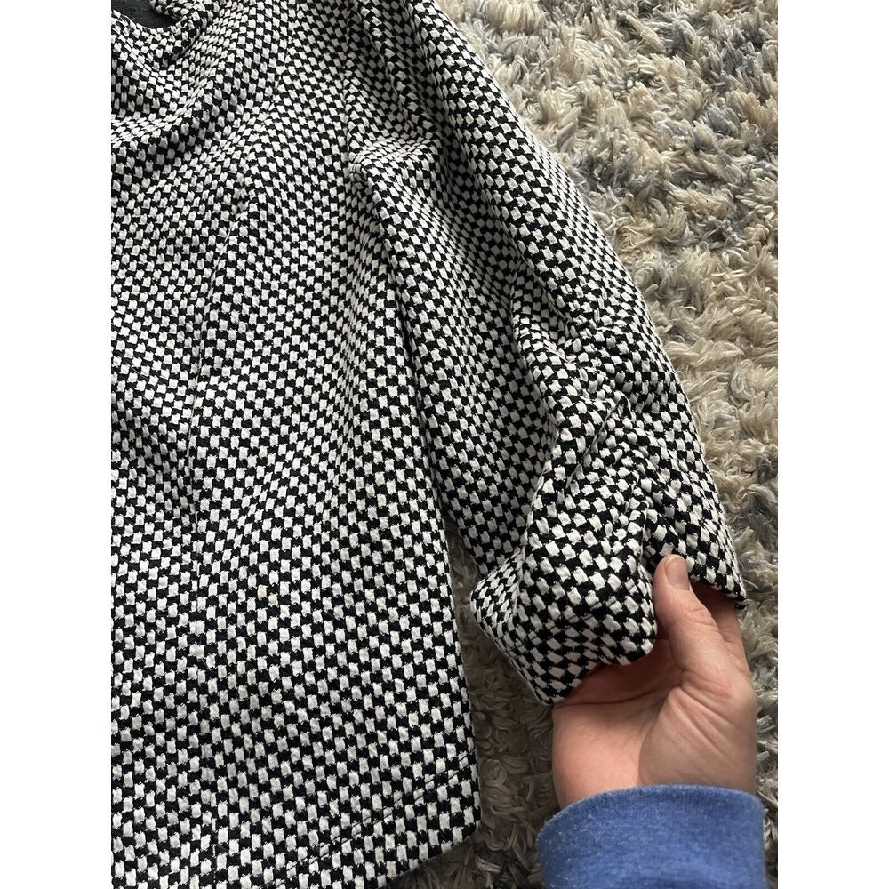 Torrid Jacket Womens 2 Black White Check Moto Biker Edgy Retro Rockabilly Retro - Picture 3 of 5